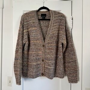 Cynthia Rowley Oversized Button Down Boyfriend Chunky Cardigan